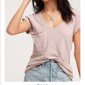 SMALL Z Supply Cotton Slub Tee in Deauville Mauve